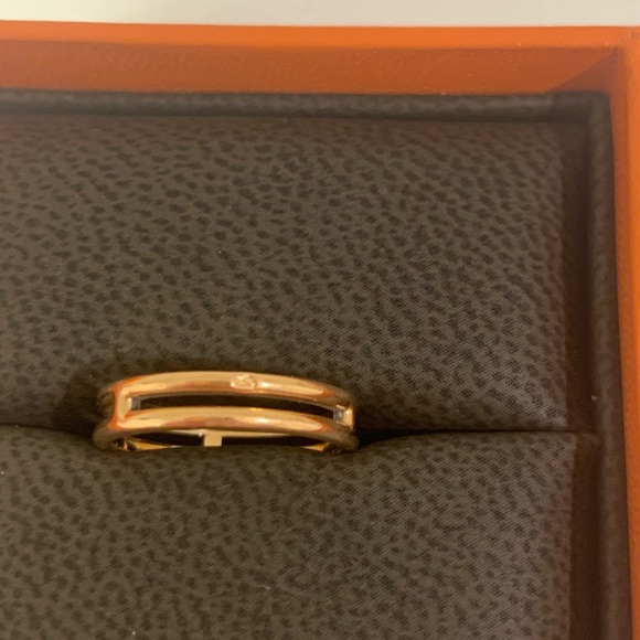 💍HERMÈS $1,400 Ariane Wedding Band 18K Rose Gold 48 size 4.5 - Picture 16 of 16